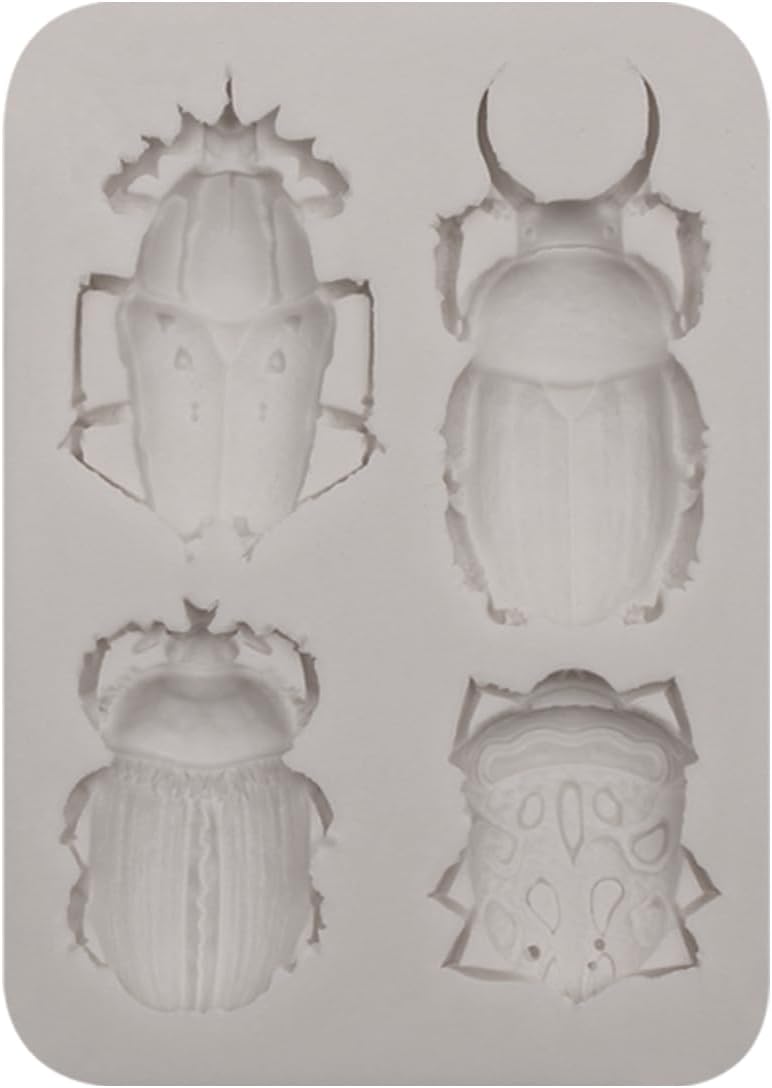 Tree Ring Silicone Mold with Beetles Design, Insect Resin Casting Mold for Jewelry Making and Crafts
