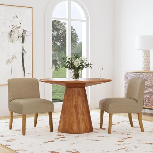 Image of HomePop Low Back Dining Chair - Brown Boucle (Single Pack)