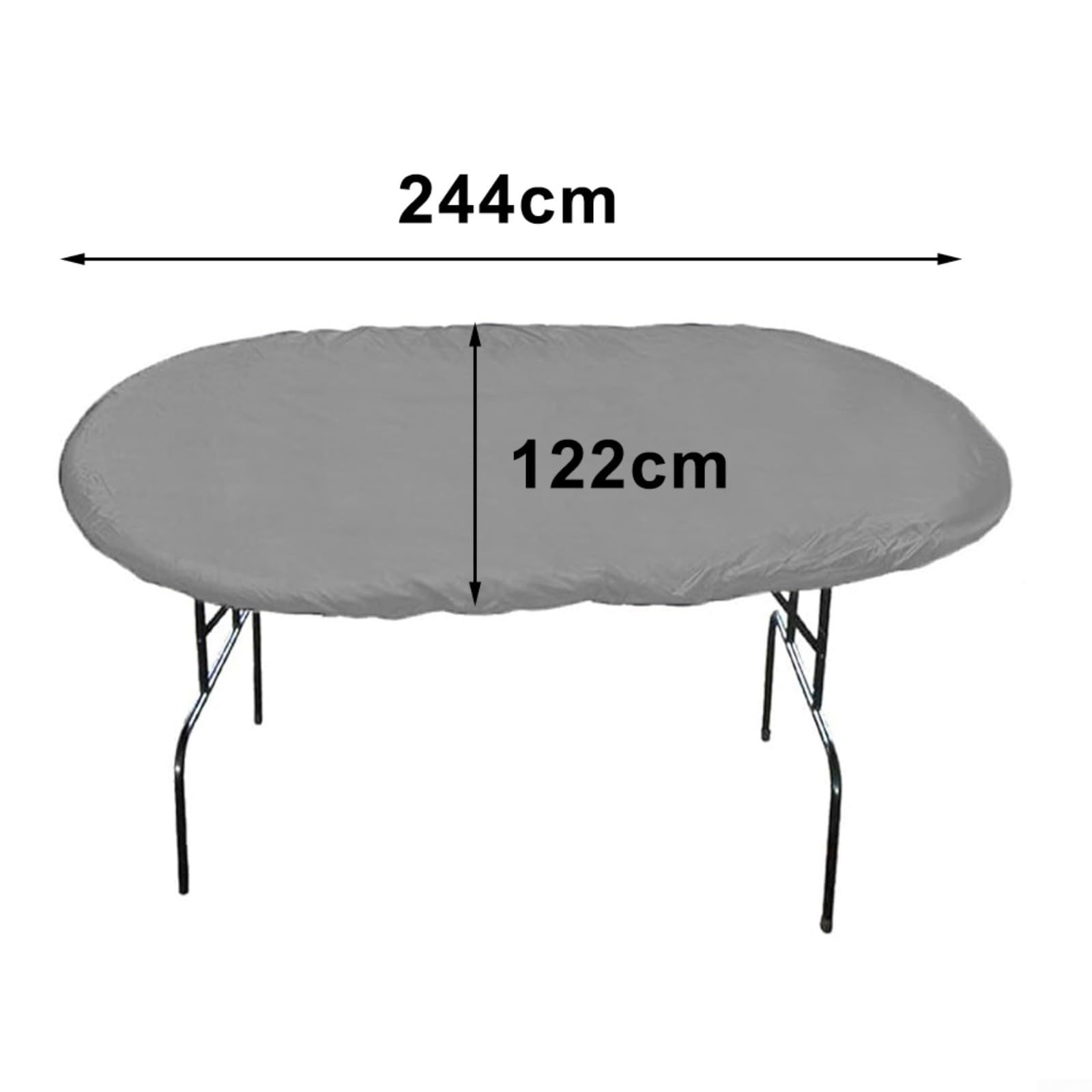 HpLive Cubierta De Mesa De Poker Ovalada Para Poker De Tela Oxford 420D, Funda Protectora Impermeable Para Mesas De Juego 244 X 122 CM(Gris)