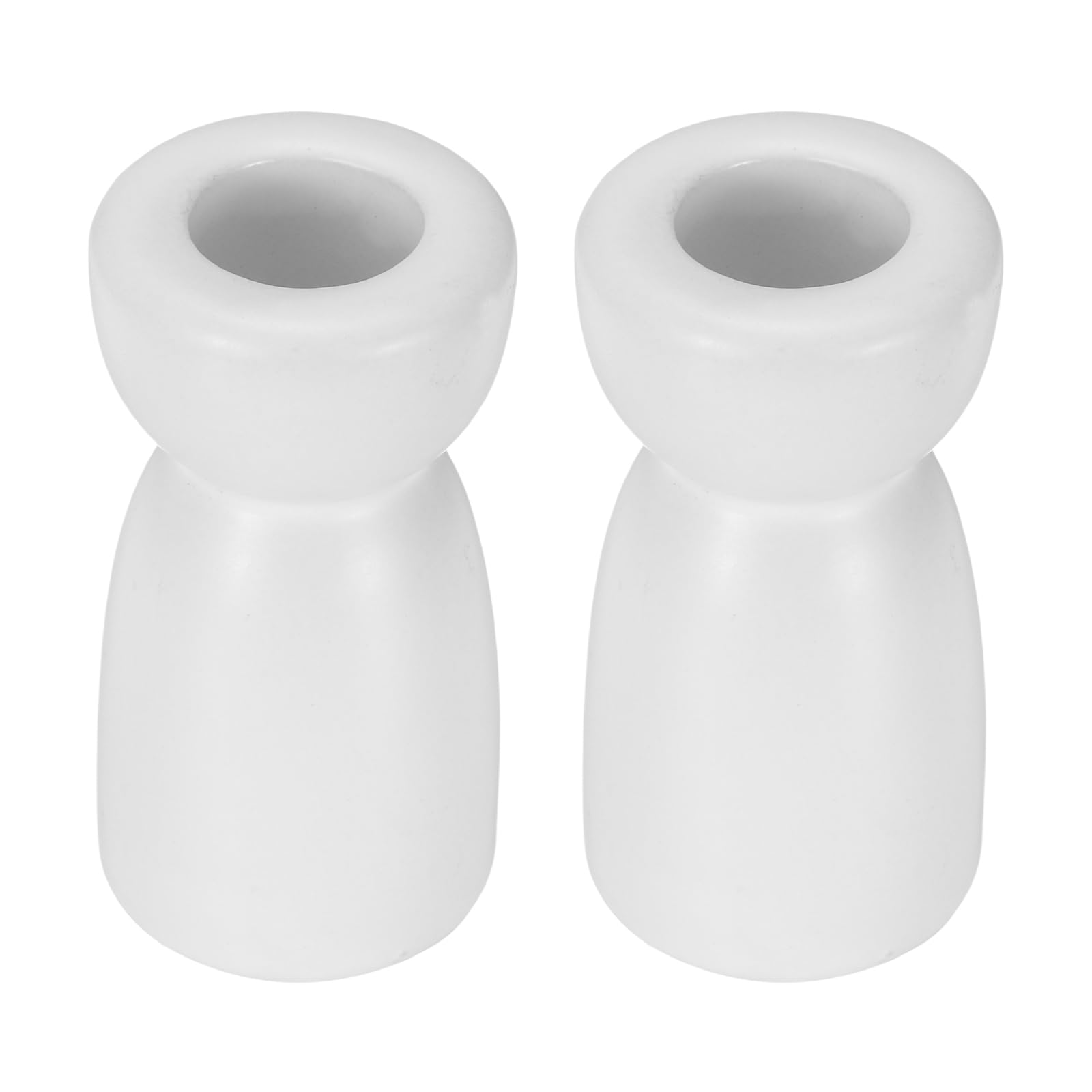 Bougeoirs coniques en céramique blanche style moderne pour centre de table de fête chic