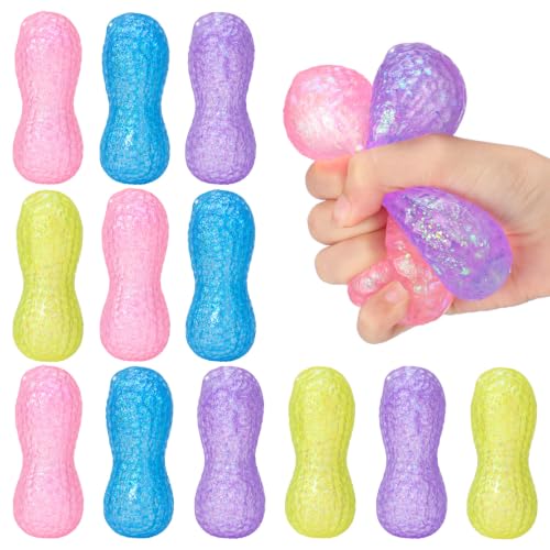 Meooeck 12 Pcs Peanut Fidgets Balls for Adults Mini Peanut Party Favors