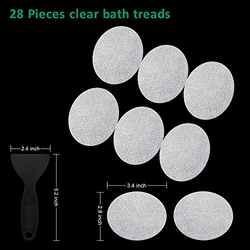 Non Slip Bathtub Stickers 28 Pcs Adhesive Anti Slip Shower Stickers For Bath Tub,Bathroom,Stairs With Premium Scraper #TOP5
