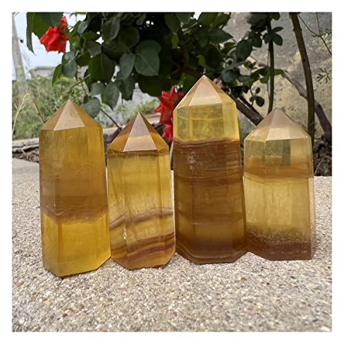 Cuarzo amarillo auténtico y varitas de fluorita natural para ornamentación exclusiva 2