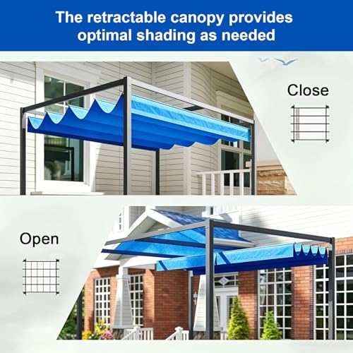 Voile de Vague U Auvent Polyester Rétractable Imperméable Jardin Terrasse