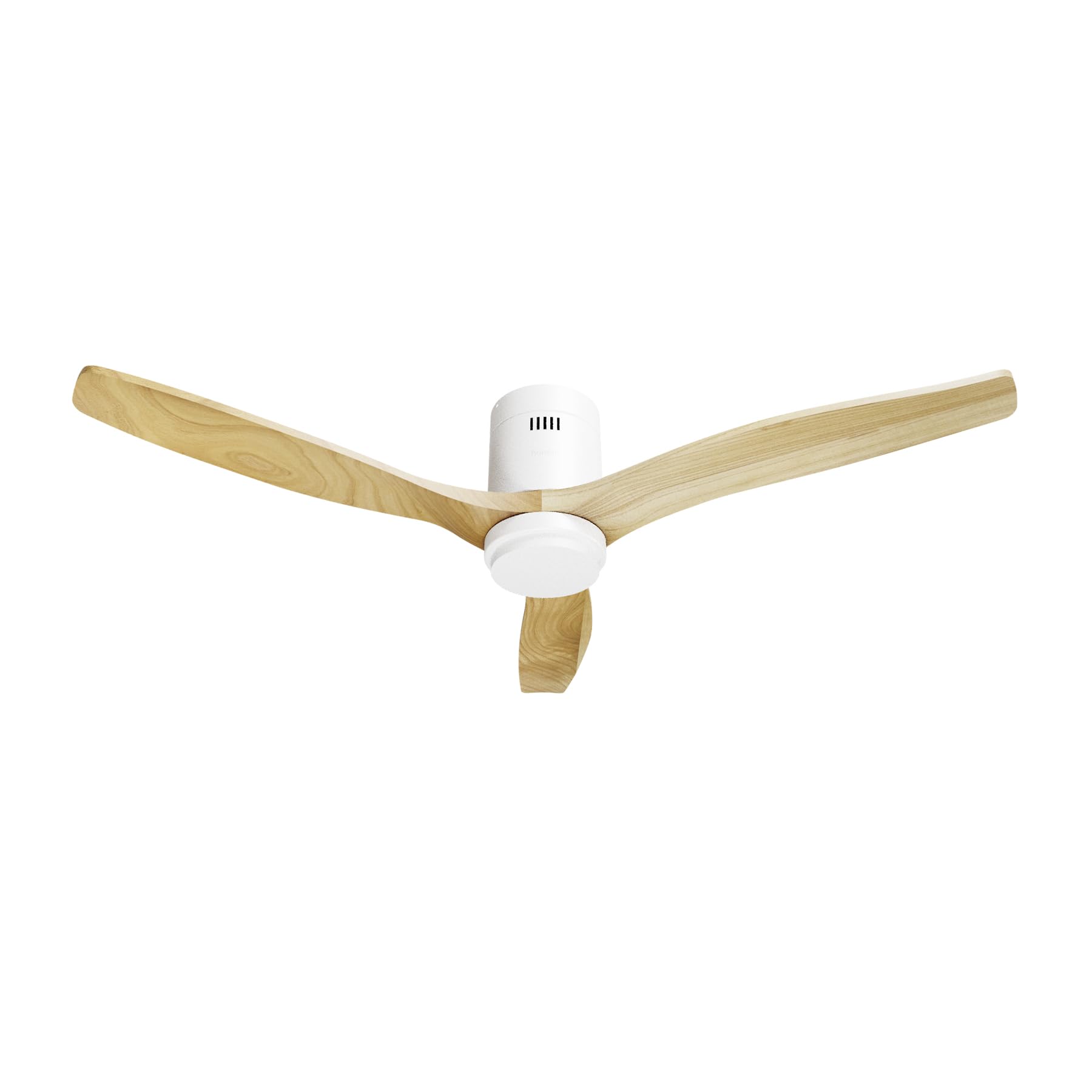 Hombli Smart Deckenventilator mit LED-Licht, warmweiß, kaltweiß, dimmbar, Appsteuerung WLAN, 132 cm, leise 35W Motor, Räume bis 35 qm - Holz hell | Ventilator mit Beleuchtung, App-Steuerung, Räume bis 35 qm, LED-Licht, warmweiß, niederländische Marke für