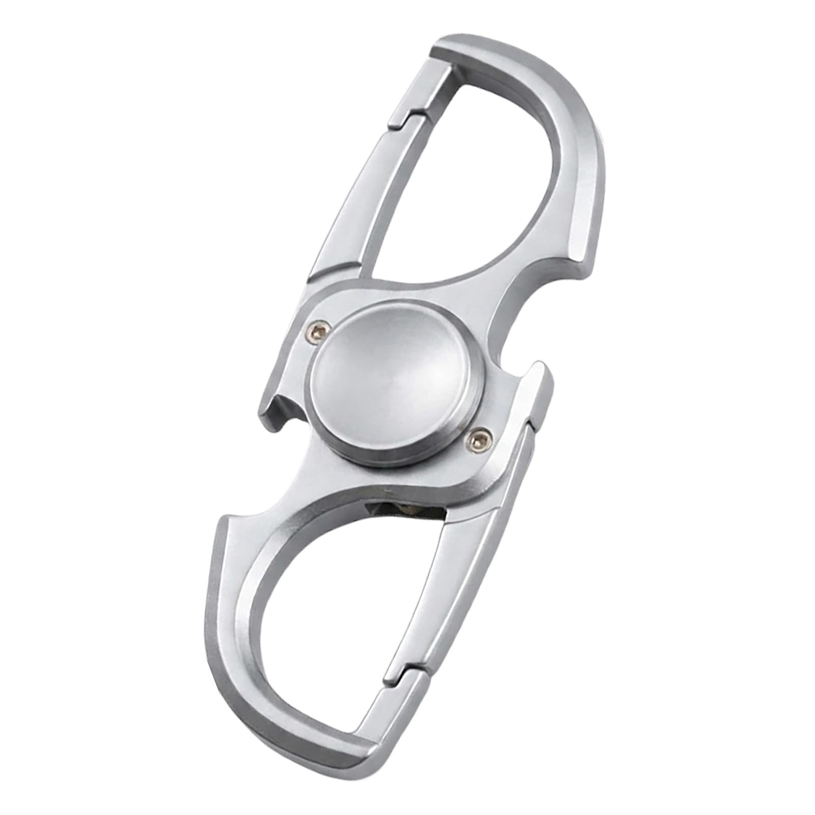 Stainless Steel Fidget Spinner Keychain for Men, 3-in-1 Bottle Opener & Pocket Tool, Smooth Spin Guarantee Anxiety Relief Gift for Dad Husband Boyfriend (Silver)