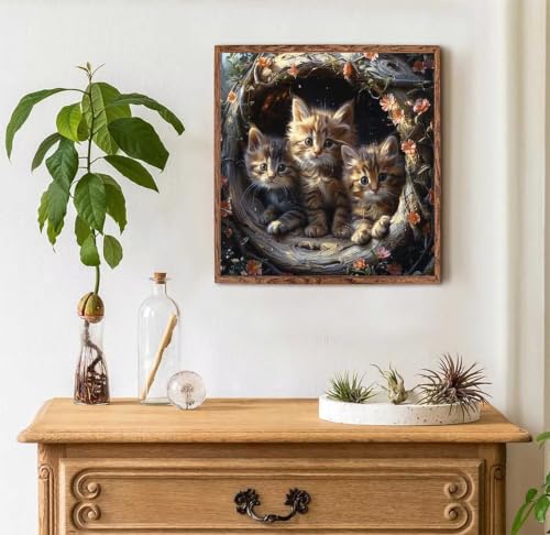 Pintar por Números Adultos Gato contra el Estrés: Kit de Pintura Fácil 80x80cm 2
