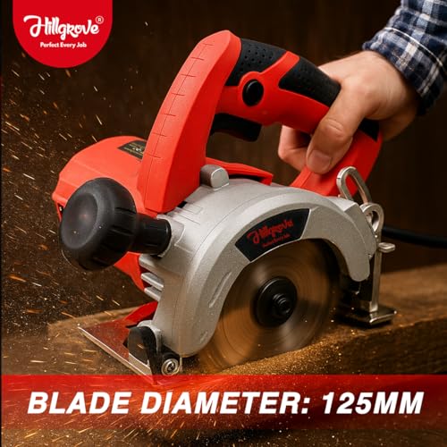 Image of Hillgrove Tile Wall Marble Tiles Wood Plywood Cutter Cutting Machine Electric 5 inch with Wheel (Red&Black)