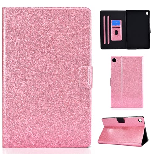 DayQiQiPu Cover per Huawei MediaPad T1 (T1-701U) 7,0 Pollici Leggera Custodia Motivo Glitterato Custodie con Supporto Caso Ribaltabile Portafoglio e Auto Sleep/Wake, Rosa