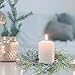 Winlyn 4 Pcs Artificial Frosted Cedar Pine Candle Rings Christmas Candle Holder Rings Wreaths Pine Cones Red Pip Berries Mini Window Mirror Wreaths 14.6