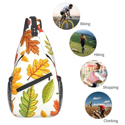 Mochila cruzada ligera estampado hojas para viaje miniatura 6