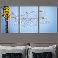 3 Piece Framed Canvas Wall Art Colorful Butterfly Insects Canvas Prints Home Artwork Decoration for Living Room,Bedroom - 16