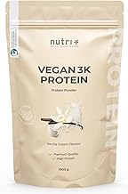 Nutri + Vegan Protein Vanilla 1kg - 81% protein - for muscle growth - Nutri-Plus Shape & Shake 3K Vanilla - vegetable protein powder peas, soy and sunflower
