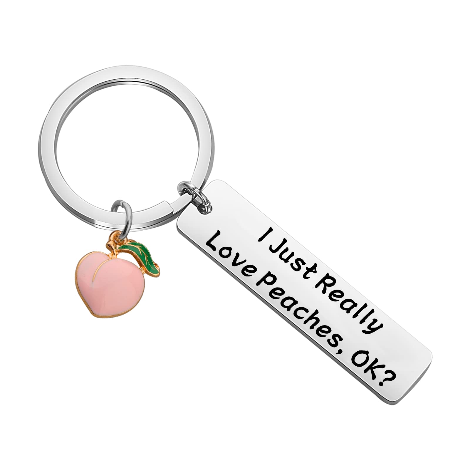 Peach Lover Gift I Just Really Love Peaches Keychain Peach Accessories for Women Fruit Lover Gift