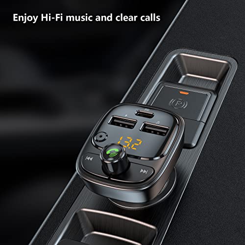 Tohakata Bluetooth 5.3 Fm Transmitter Car Adapter, Wireless Radio Mp3 Player Stereo Music Audio Receiver Hands Free Calling thumb #3