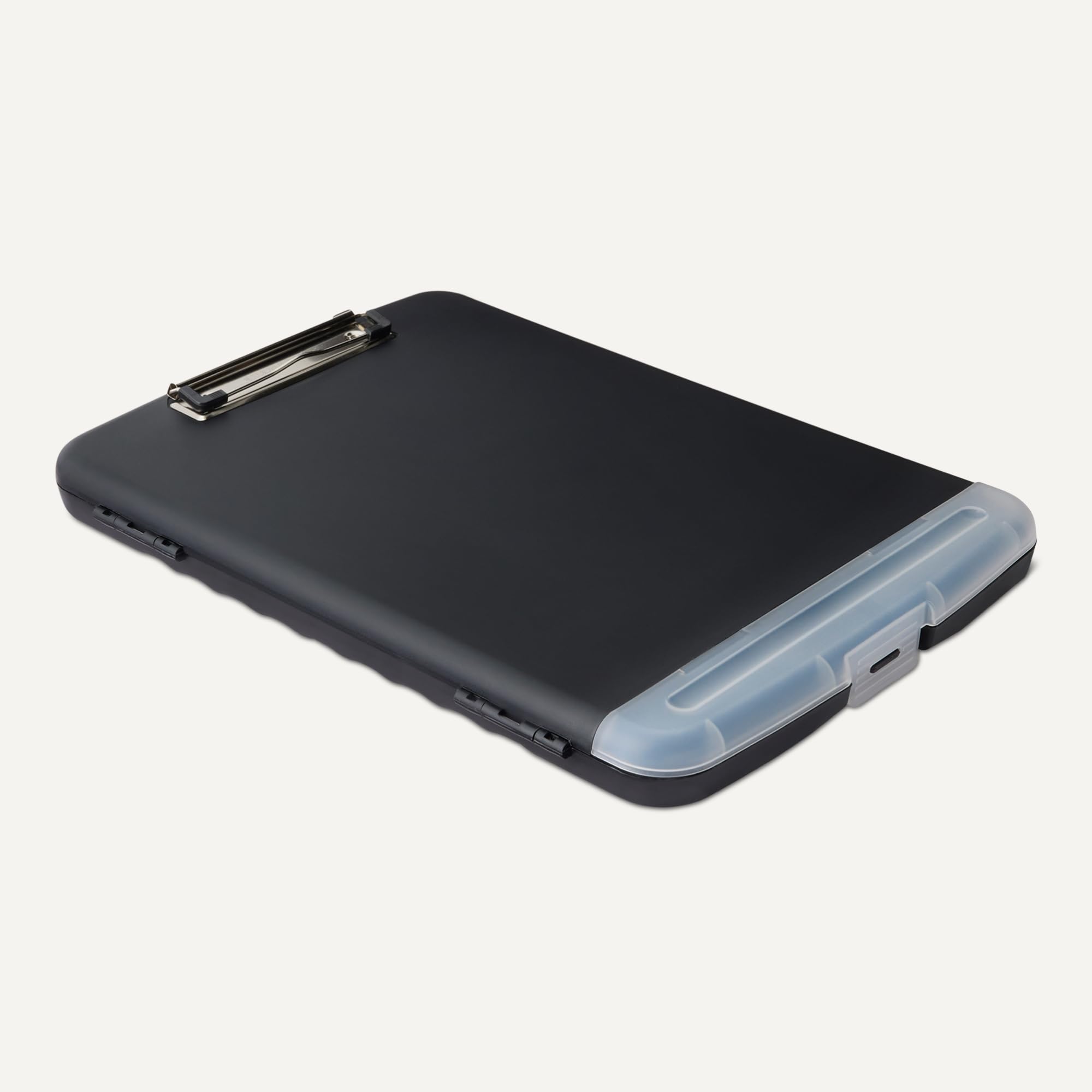 Amazon Basics Portapapeles con almacenamiento, para enfermería, de alta capacidad con soporte para bolígrafos, 1 paquete, 36.5 x 25 x 3.8 cm, A4, Negro