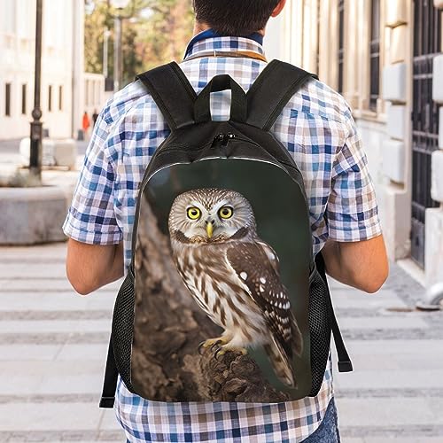Mochila Casual Impermeable con Estampado de Búho Negra miniatura 7
