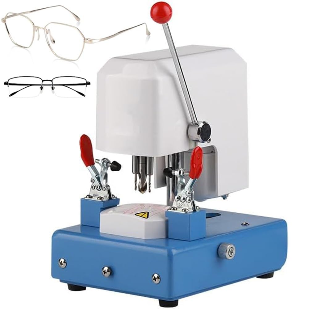 Eiwitany High-Frequency Optical Eyeglass Lens Template Punching Drilling Machine with Adjustable Knob for Ophthalmic Eyeglass Shops