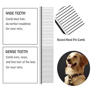 3 pcs dog comb pet cat grooming combs for matted shedding or knotted hair stainless steel medium coarse tunan metal anti knot hair combs for small and large dogs cats   cucciolini doodles