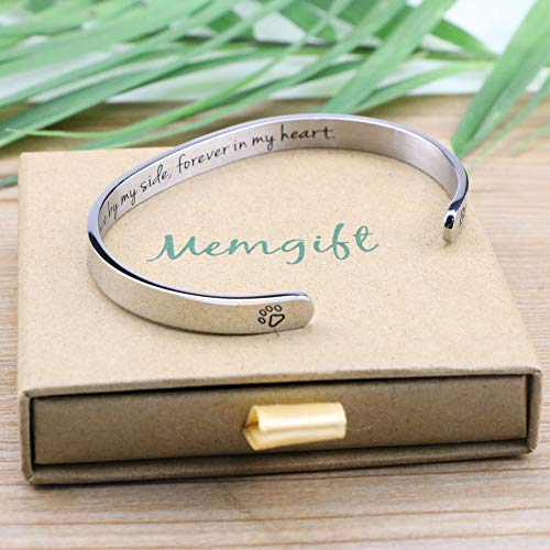 Dog Memorial Cuff Bracelet Remembrance Loss Of Pet Jewelry Sympathy Gift Engraved Pets Name (2. For All Dogs) #TOP5