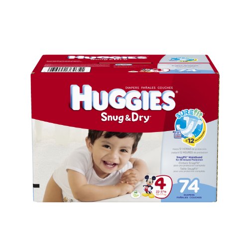 Image of Huggies Snug and Dry Diapers Big Pack, Size 4, 74 Count