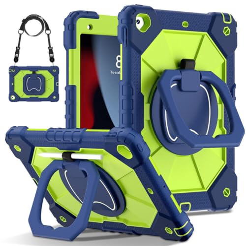 Coque iPad 2018 rigide pour toute la famille en bleu et vert
