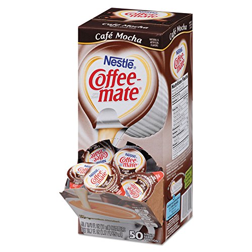 Coffee-mate 35115 Liquid Coffee Creamer, Cafe Mocha, 0.375 oz Cups, 50/Box