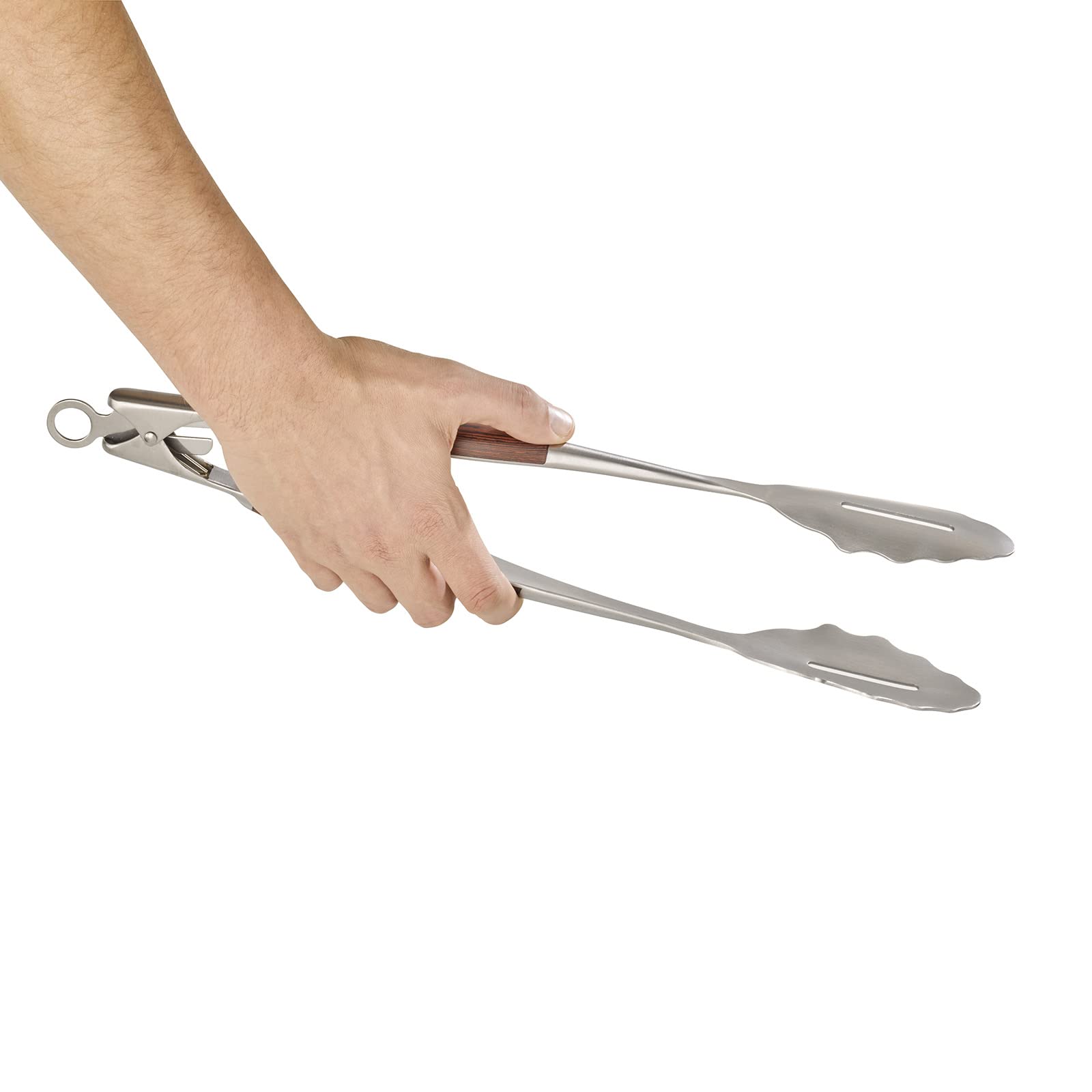 Pince Barbecue XXL Buddy's BBQ 46cm - Acier Inoxydable - Poignée Imitation Bois - 25cm