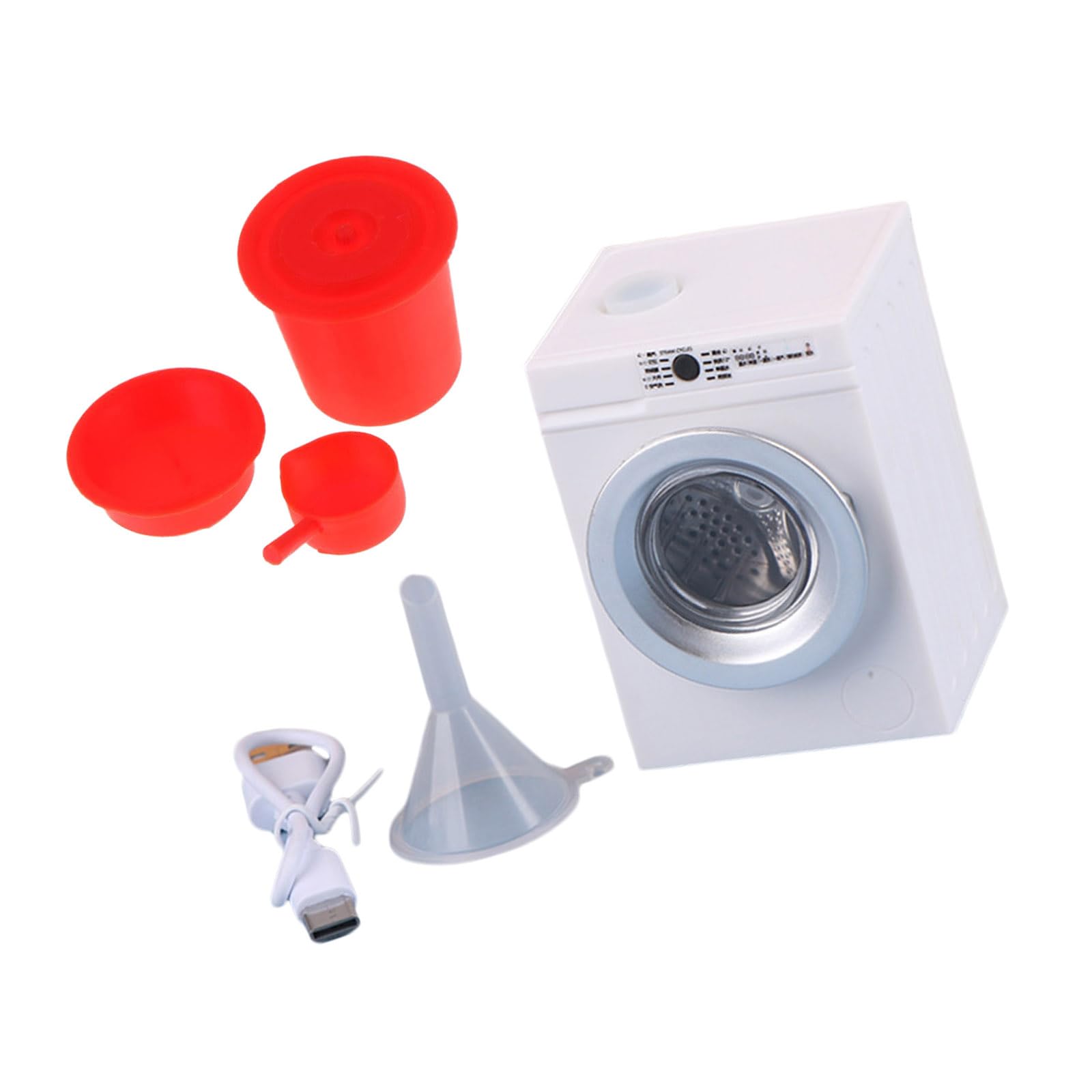 Rechargeable Miniature Electric Laundry Machine Toy, White
