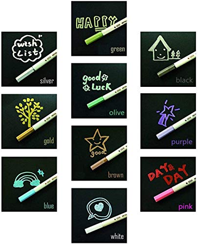 Metallic Marker Pens Scrapbook Pens for Black Paper - APOGO Metallic Pens for Scrapbooking, Gold Pens Metallic Scrapbook Accessories for Card Making, DIY Photo Album, Glass, Metal, Wood, Art Supplies - Image 5