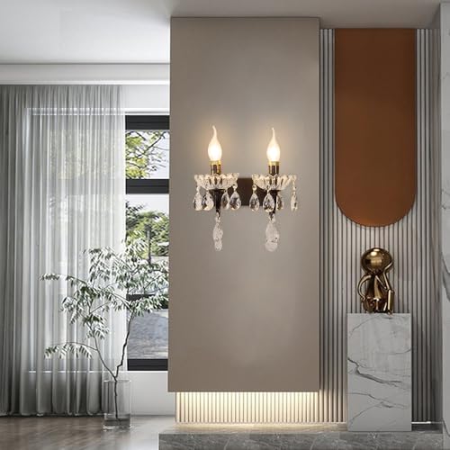 Applique murale métal douille E14 éclairage cristal orienté confort