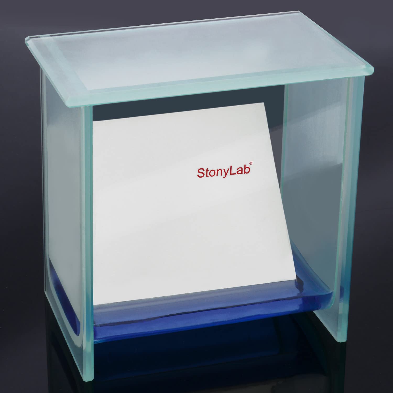 stonylab Serbatoio di Sviluppo TLC, Camera di Sviluppo TLC Cromatografica Quadrata in Vetro Borosilicato Resistente con Coperchio per la Ricerca di Laboratorio, 100 x 100 mm