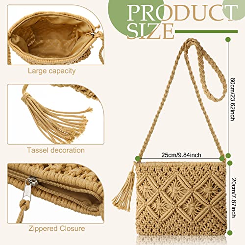 Reginary 9 Pcs Straw Clutch Purse for Women Summer Beach Straw Bag Rattan Earrings Set Boho Crossbody Bag Woven for Vacation3
