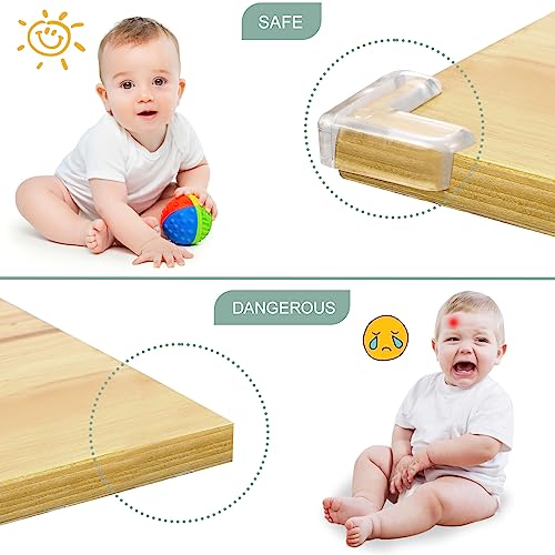 GUYUWE 32 stycken hörnskydd baby, kantskydd självhäftande bord silikon hörnskydd kanter bord hörn transparent - 4 former för olika möbler - Image 3