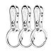 MINGZE 3 PCS Porte-clés en métal, Anneaux de Porte-clé en Acier, Porte-clés pour Hommes et Femmes, Porte-clés détachables à libération Rapide, Pinces pour clés en Acier Inoxydable