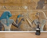 Wall Mural Peel & Stick Egyptian Hieroglyphics an Old Temple Self-Adhesive Wallpaper Removable Wall Decal Wall Sticker Home Decor for Living Room Bedroom 69'x96'