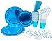 INHEMING 99 Piezas Vajilla Desechable Fiesta Azul,Incluye Platos de Papel Tazas Servilletas y Pajitas para Fiestas, Aniversarios, Cumpleaños, Baby Shower (25 Invitados)