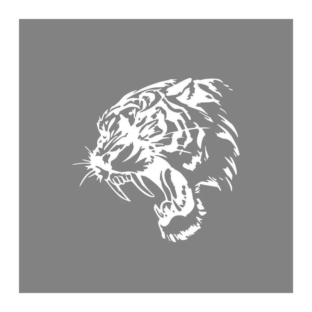 Car Body PVC Sticker Tiger Graphics Vinyl Film Side Decal Auto Window Universal(Glossy White,50x43cm)