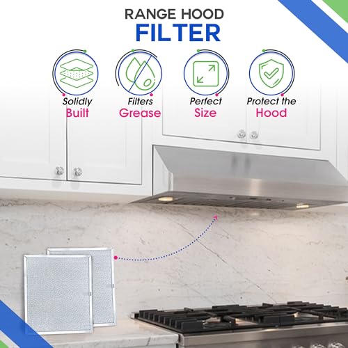 Bagean Stove Hood Vent Filter 9.87" x 11.62" 97007894 Compatible with Broan Range Hood Filter Replacement - Fit's Nutone Kitchen Exhaust Fan Screen - Blocks Grease & Filters Over Oven Air (1-Pack)