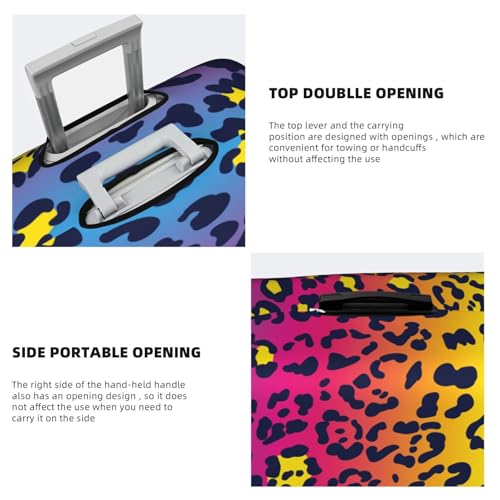 Leopard Print Travel Luggage Cover Elastic Suitcase Protector Washable Baggage Covers For Trunk Case Fits 22-24 Inch Luggage4