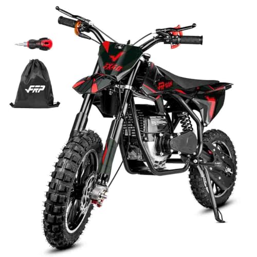 Image of FRP FX40-Ogemaw Teens Dirt Bike, EPA Approved 40CC 4-Stroke Gas Mini Dirt Bike with Dual Disc Brakes, Off-Road Bike for Ages 13+, 20 MPH Max Speed, 132 LBS Capacity - Black