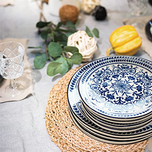 Sonemone Blue Floral Dessert Plates, Set Of 6, 6 Inch Small Appetizer Plates, For Cake, Snacks, Ice Cream, Side Dish, Ceramic, Microwave & Dishwasher Safe #TOP1