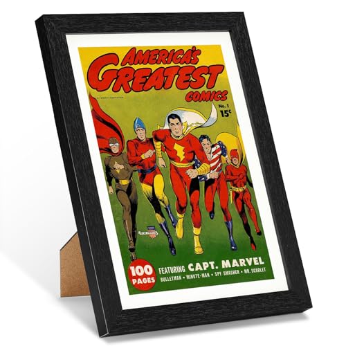 JupDec Comic Book Frame Premium Wood Display Case for 6 11/16 10 3/16 Comic Wall Mount or Tabletop Stand Layered Design with Positioning Mat Perfect for Home Decor 1 Pack White