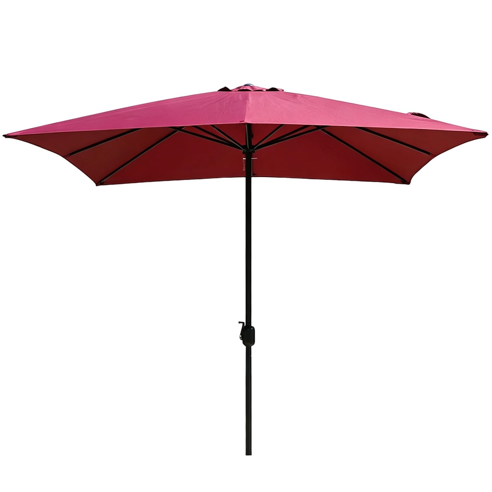 Parasol Ogrodowy Kwadrat 250 x 250 cm, Parasol Stołowy Z Korbką, Ochrona UV, 8 Solidnych Żeberek do Ogrodu, Podwórka, Tarasu, Basenu(Rouge)