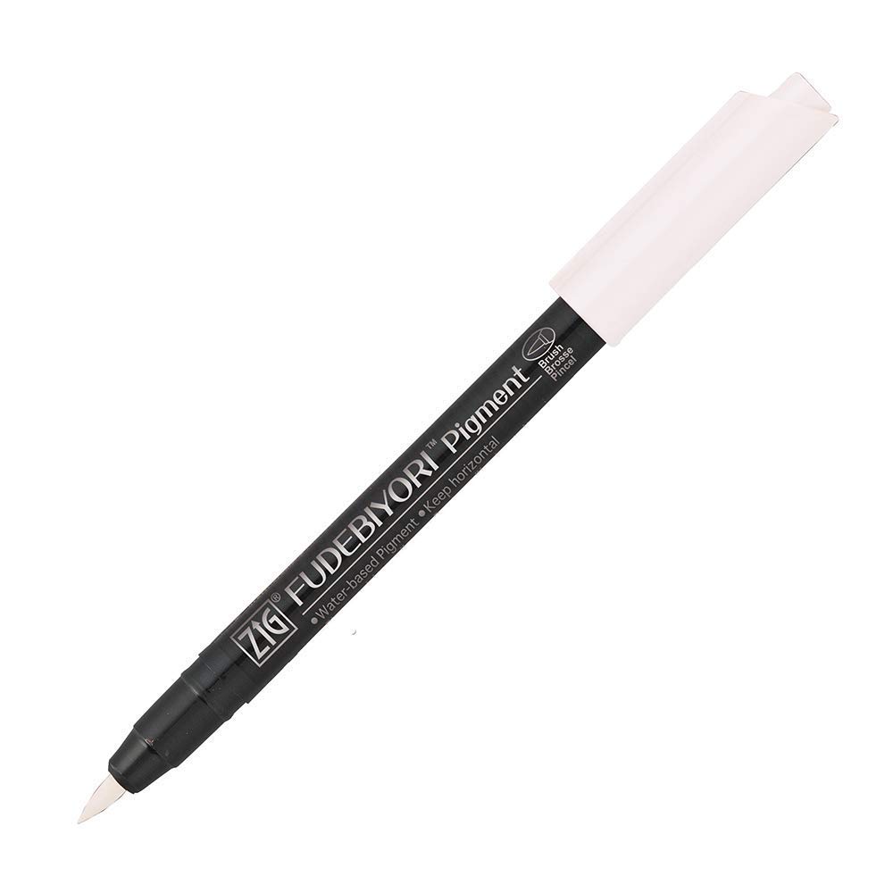 zig fudebiyori brush pen white ideal for highlighting in illustrations and manga artwork designed to flexible brush tip for professional artists beginners ap certified made in japan pack of 2 pcs