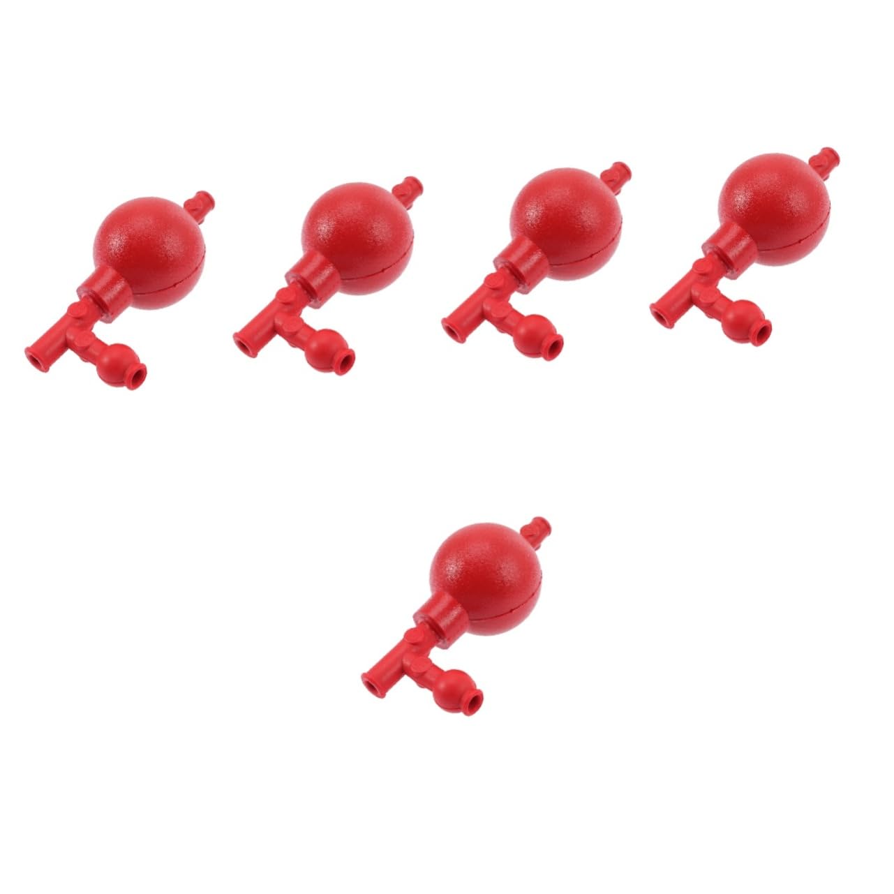 5 Pezzi Sfera Di Aspirazione Quantitativa Cannucce Riempitore Di Pipette a 3 Valvole Bulbo Della Pipetta Di Aspirazione Bulbo Di Pipetta Di Gomma Rosso Gomma Da Cancellare