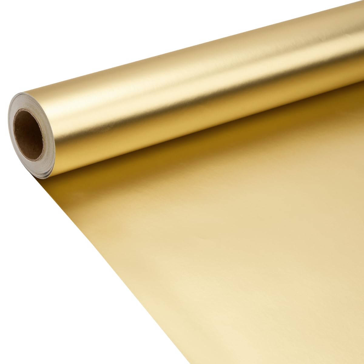 9M Gold Matte Wrapping Paper Roll, 43cm Solid Color Pearly lustre Paper for Birthday, Christmas, Baby Shower, Festival Gift Decoration