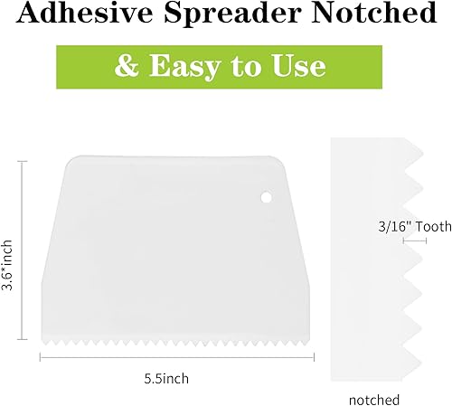 Miniatura 5 de Esparcidor adhesivo esparcidor de pegamento con muescas esparcidor de barrera adhesiva de plástico paleta con muescas de 316 "diente, esparcidor de