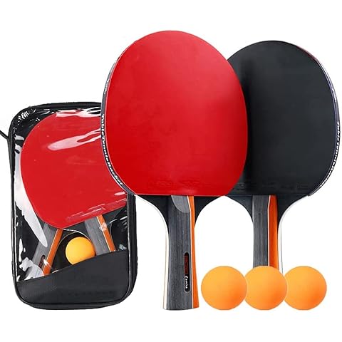 Symagalbst Professionel Tischtennis Set 2 Tischtennisschläger mit 3 Tischtennis Bälle und 1 Tasche, Table Tennis Set Ideal für Anfänger, Profis Cover