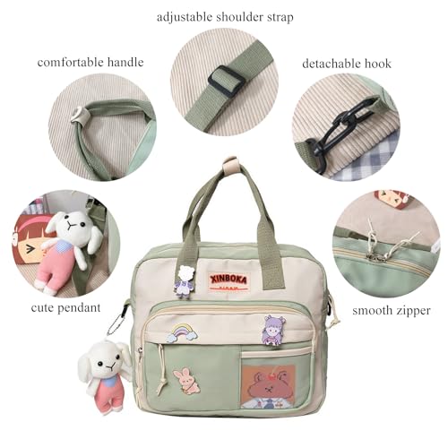 Cute Messenger Bag, Kawaii Backpack Japanese Crossbody Bag Aesthetic Bag Ita Bags with Kawaii Accessories4